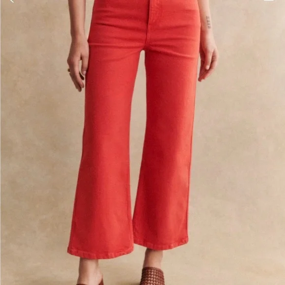 Sézane Red Le Crop Denim, 6 - Picture 4 of 6